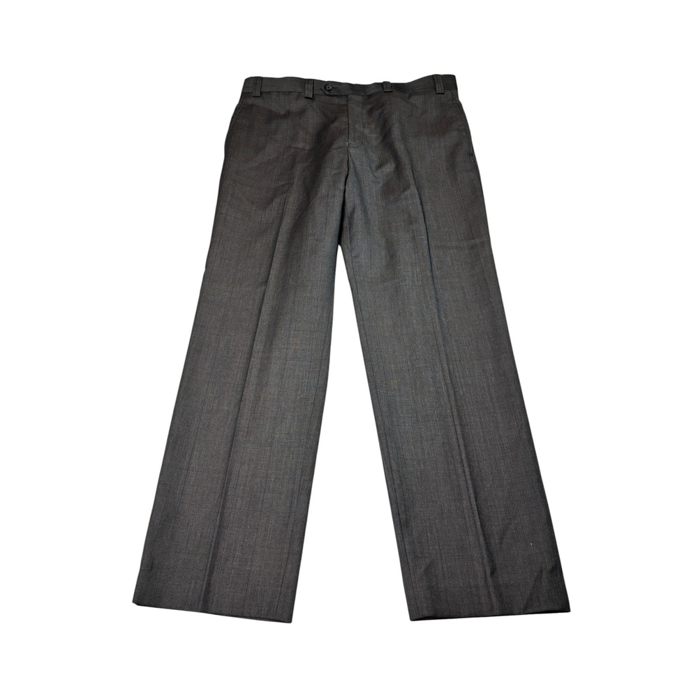 Lauren Ralph Lauren Mens 36x30 Wool Dress Pants Charcoal Grey Glen Plaid Flat